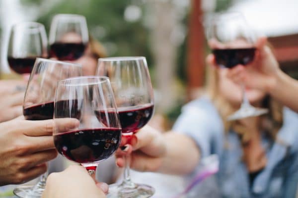 Group of friends toasting